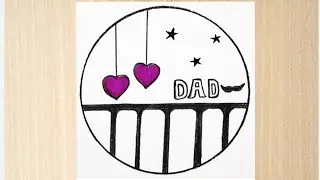 Best dad drawing easy।। circle drawing ideas for beginners।। father's day drawing in circle।।