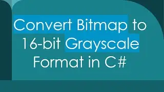 Convert Bitmap to 16-bit Grayscale Format in C#