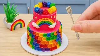 💞Rainbow Ice Cream Ideas🌈How To Make Fancy Pinkest Pink Cake Decorating Rainbow Buttercream