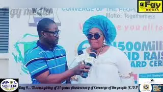 Day...4 Converge of The People Foundation (COP) is  having its Thanksgiving Service at Oluremi Hall,