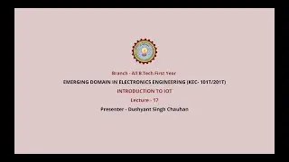Emerging Domain in Electronics Engineering | Introduction to IoT| AKTU Digital Education