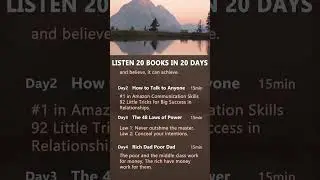 Good App for Self-Improvement. Listen 20 Books in 20 Days #booksummary #habits #books