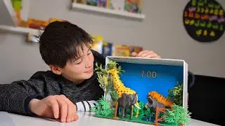 Cardboard Zoo project with Hassan
