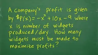 How many widgets should be produced to maximize profit? (see the problem below)