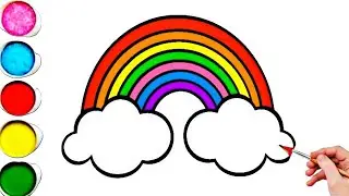 Cute Rainbow Cloud Drawing, Painting & Coloring For Kids and Toddlers_ Kids Art 