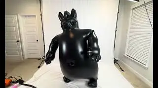 Suit up, test, deflate and sanitize a drone inflatable Polymurr pvc pooltoy hyena suit 