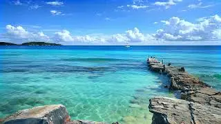 Tropical Ocean View Background - Calm Ambience for Relaxation & Focus (4K)