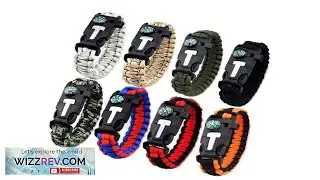 8 Pack Paracord Bracelet Survival Gear with Compass Fire Starter Whistle an...