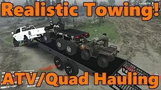 Spin Tires | REALISTIC TOWING! Cummins Hauling ATVs, 6x6 and Four Wheeler