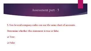 SAP SD Assessment Part - 5 #assessmentquestions #sapsd #sapsdcontent #sapcertification