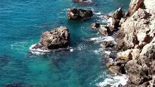 Relaxing Waves On a Rocky Shore of Corsica, Background Ocean Sounds for Yoga, Meditation,