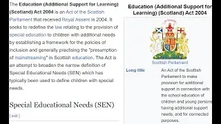 The Education Additional Support for Learning (Scotland) Act 2004 [Shetland Neurodiversity Project]