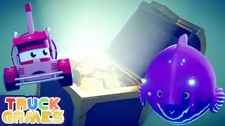 MiniTrucks na Misji: Skarb w Głębinach! 🚚💎 Truck Cartoons For Kids | Truck Games