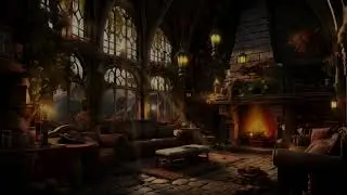 Cozy Scottish Castle Study Music 🔥 Fireplace Ambience (2 Hours)