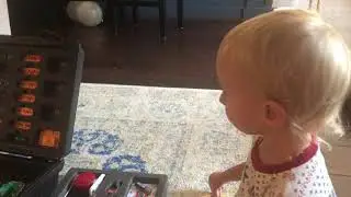 3 1/2 year old Max teaching his 1 year old sister Seneca about electronic components