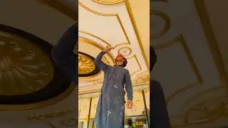 new ceiling painting golden color design