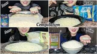 ASMR RAW RICE EATING || COMPILATION OF POONAM BASMATI RAW RICE 