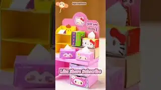 🤧Sanrio Mini Tissue box 😍 #papercraft  #shorts #sanrio #diy #cutecraft