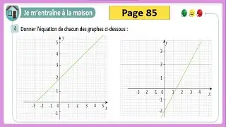 Trouver l'équation y = ax + b à partir de la pente et de l'ordonnée à l'origine Fonction affine 2AC