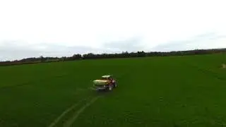 Fertiliser onto wheat