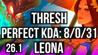 THRESH & Jhin vs LEONA & Aphelios (SUP) | Perfect KDA: 8/0/31, 19K damage | EUW Master | 26.1