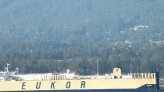 EUKOR Ship moving threw Burrard Inlet Set To Opera Music (Beautiful!)