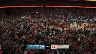 Syracuse fans storm the court after upset vs #7 North Carolina