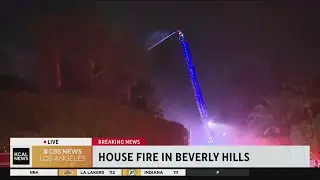 Firefighters battle blaze at Beverly Hills house