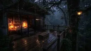 Slow Gentle Rain at a Hidden Cabin in the Woods 🌧️🌲 | Peaceful Night Sounds