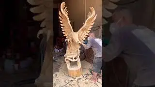 Make an Eagle Statue From a Tree #Shorts
