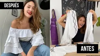 Usando unas fundas de almohadas para hacer una blusa