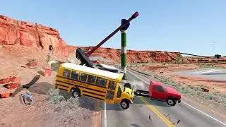 Giant Rotating Hammer vs Cars | BeamNG Drive Live Stream #189 | BeamNG Fun ||