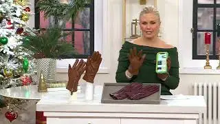 Karla Hanson Touch Screen Leather Gloves in Gift Box on QVC