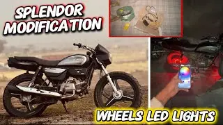 Splendor alloy wheel lights 🚀 lighta la ditiya wheel vich splendor modified @Jassbhetvlogs 