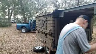 Setting up my camper for a deer hunting camp