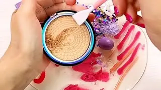 | Scraping Eyeshadow into Clear Slime *Compilation* Asmr ✨