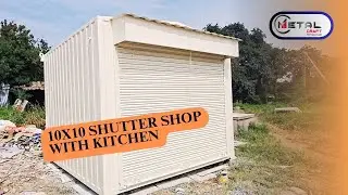 10x10 Shutter Shop with Kitchen | Portable Shop Cabin | Metal Craft Portable Cabin
