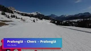 Skiing Alta Badia ( Pralogiá → Cherz and back ) - Blue 21, Blue 33 & Blue 32, Dolomites, 2025