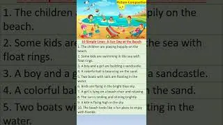Grade 3: Picture composition in English - A Fun day at Beach   #english#shorts