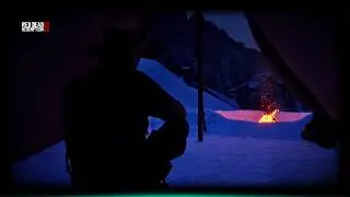 Camping with Arthur Morgan | RDR2 Snowy Mountain Ambience 4K | 1 Hour