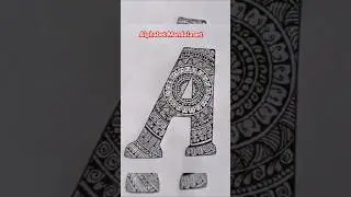 Alphabet mandala art series ll Day 1 #mandala #drawing #letteringart  #shorts #aplhabet