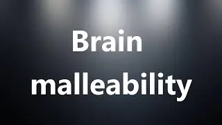 Brain malleability - Medical Meaning and Pronunciation