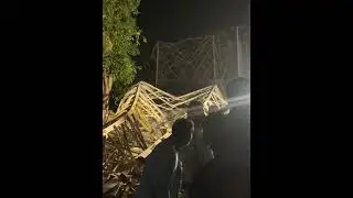 Multan railway staion tower&rdquo;&ldquo;Due to the storm, the largest railway station tower in Multan collapsed