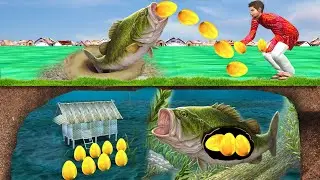 विशाल मछली के सुनहरे अंडे Giant Fish Golden Eggs Comedy Video हिंदी कहानिया Hindi Kahaniya Comedy