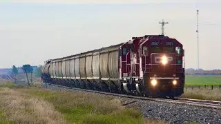 CP 3097 North, CP Train A16 Passing Brant, Alberta, on the CP Aldersyde Subdivision