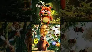 🐝 Песня ABC Zoo Bee Chase 🐊 Забавное изучение алфавита животных | Ужаленная пчела! | Gon Gon Edu ...