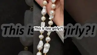 Gold beads are too girly? 🤣Restring the baroque pearl choker - which version do you like better?