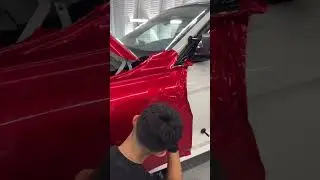 Wrapping up the fender in glossy metallic vampire red 🔥