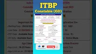 ITBP Constable GD Recruitment 2023 #shorts #trending #news