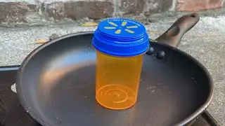 Melting a Pill Bottle in a Frying Pan!!
